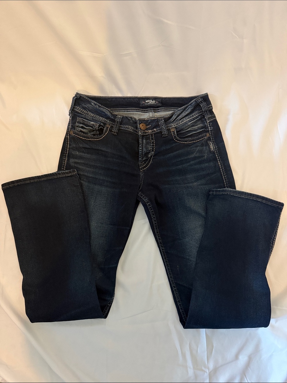 Silver Jeans Women's Dark Blue Stretch Bootcut Jeans